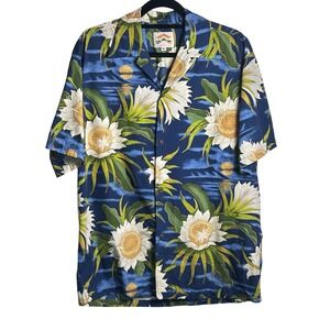 Pineapple Juice Hawaiian Classic Vintage Aloha Camp Shirt Size Medium Resortwear
